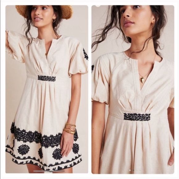 Anthropologie Orla Embroidered Mini Dress Size 2 - Picture 2 of 6
